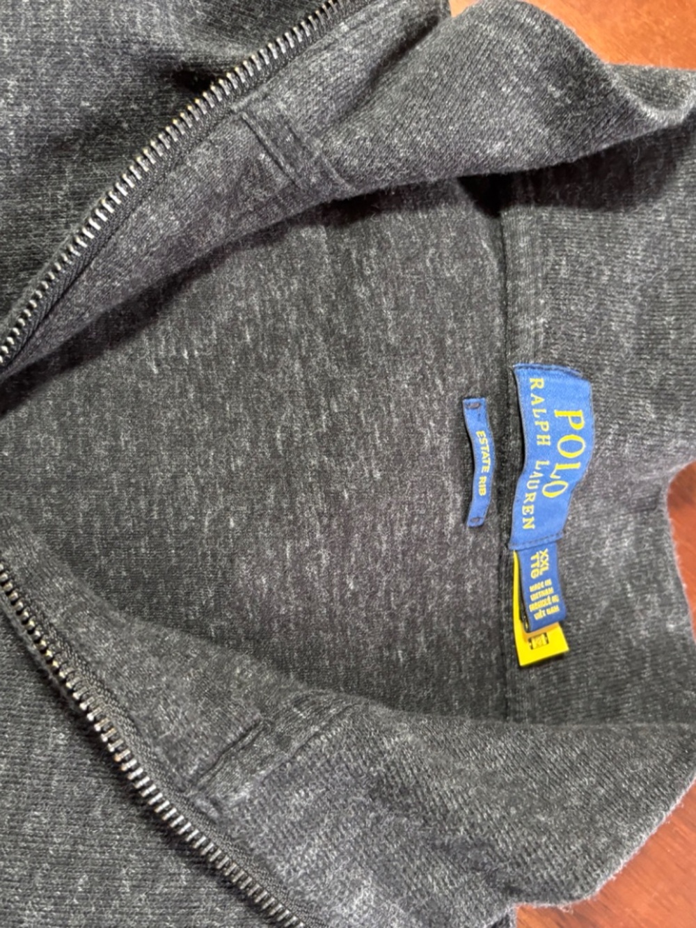 Polo Ralph Lauren Men's XXL Heather Charcoal Grey Quarter-Zip Sweater Pony Logo - Picture 6 of 7
